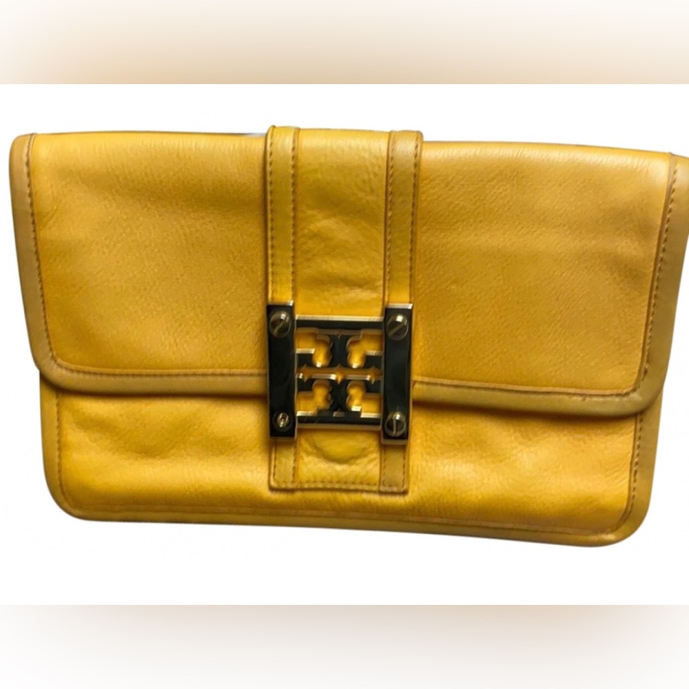 Gorgeous mustard color Tory Burch Hand Clutch - strapless